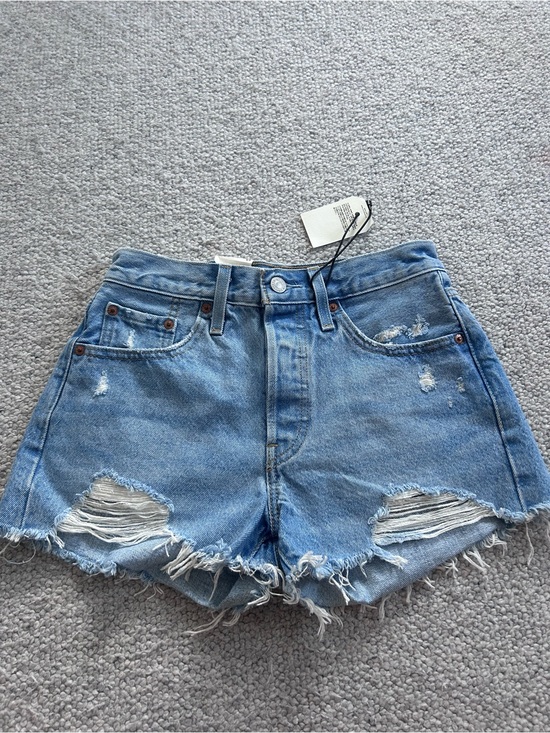 Levi's Pants - Levi's Distressed Light Blue Cutoff Denim Shorts